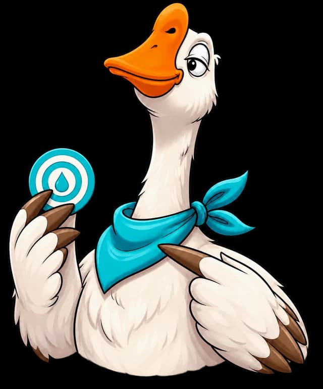 Water Goose holding a hydration goal target